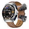2025 New Best Smart Watch Leather Band with Earbuds 2 in 1 Headphones and Smartwatch Fitness Tracker with Heart Rate Monitor